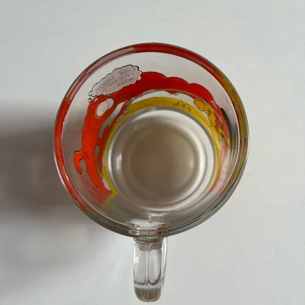Vintage 1978 Jim Davis Garfield McDonald's Clear Glass Mug “Use Your Friends ..”